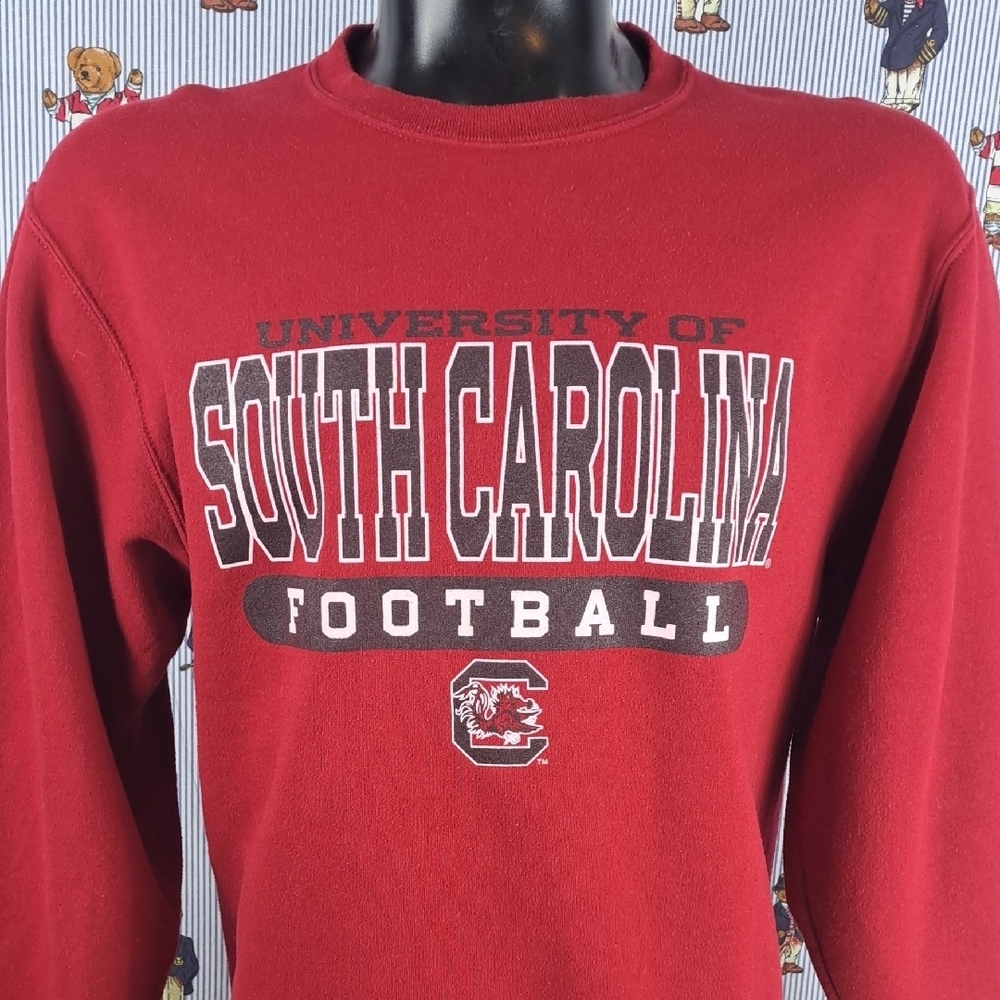 University of South Carolina football logo graphic red & white Med sweatshirt
